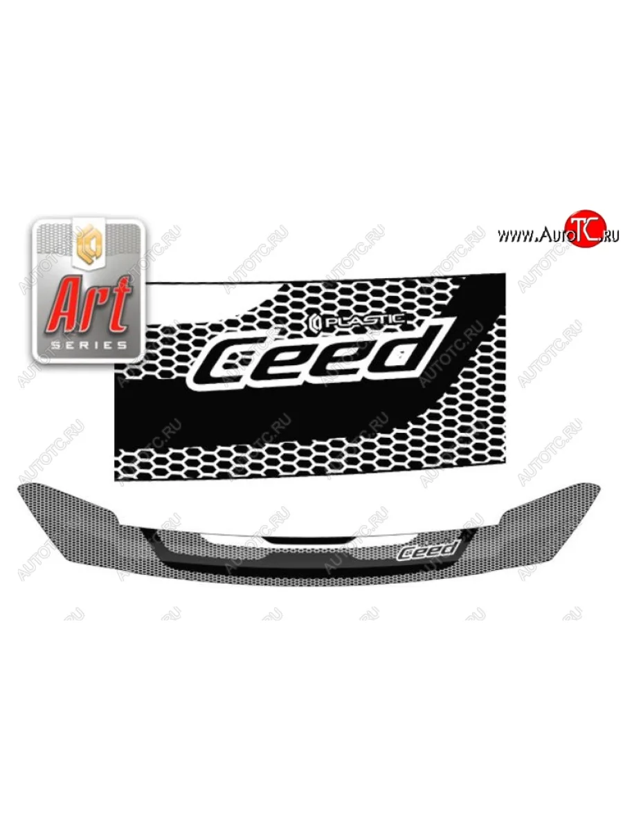 Дефлектор капота CA-Plastiс KIA Ceed 2 JD дорестайлинг, хэтчбэк (2012-2015) (Серия Art графит)  в Самаре Самарской области