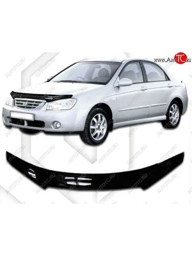 Дефлектор капота CA-Plastiс (Classic черный) KIA Cerato 1 LD седан дорестайлинг (2003-2007)