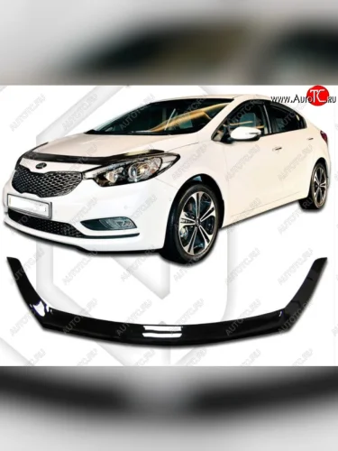 Дефлектор капота CA-Plastiс (Classic черный) KIA Cerato Koup  1 TD (2008-2013) купе