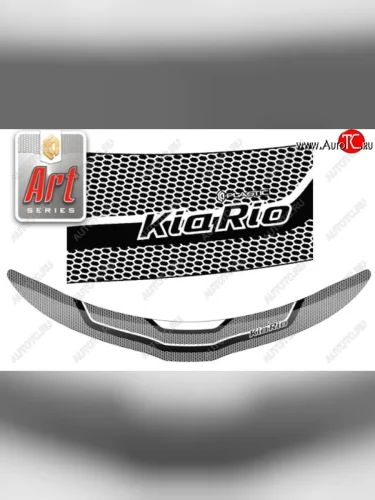 Дефлектор капота CA-Plastiс (серия Art белая) KIA Rio 3 QB хэтчбек 5 дв. дорестайлинг (2011-2015)