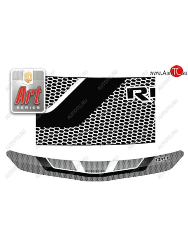 Дефлектор капота CA-Plastiс (Серия Art серебро) KIA Rio 4 FB дорестайлинг седан (2016-2020)