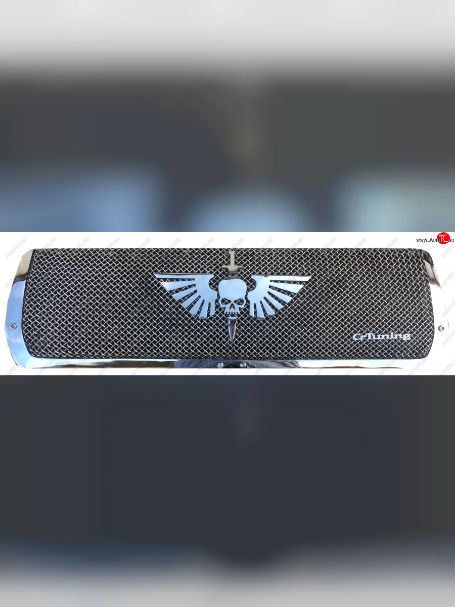 Решетка радиатора (дорестайл) CrTuning Toyota Land Cruiser 80 (1989-1997) (Череп с кинжалом)  в Самаре Самарской области