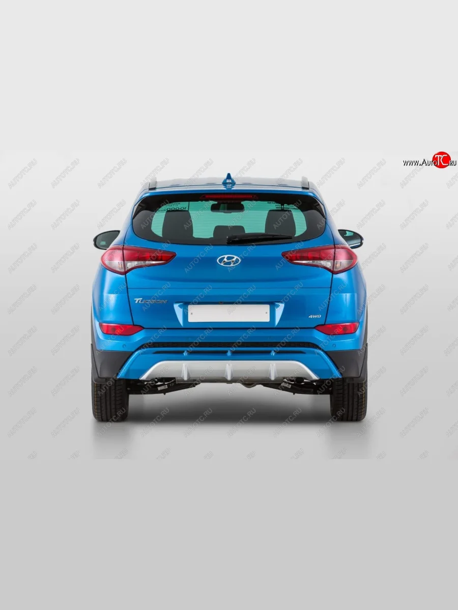 Накладка заднего бампера YT  Hyundai Tucson (2015-2018) TL (Неокрашенная)  в Самаре Самарской области