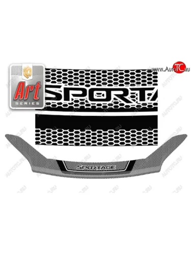 Дефлектор капота CA-Plastiс (Серия Art серебро) KIA Sportage  4 QL (2016-2022) дорестайлинг, рестайлинг