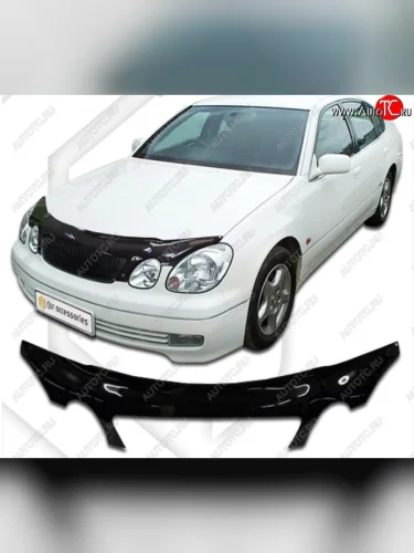 Дефлектор капота CA-Plastiс exclusive (серия Classic черный) Lexus GS300 S160 дорестайлинг (1997-2001)