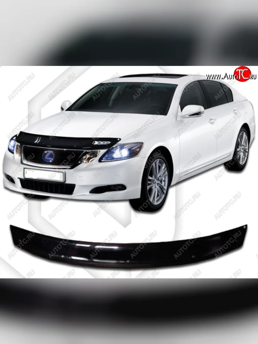 Дефлектор капота CA-Plastiс Lexus GS300 S190 дорестайлинг (2005-2006) (Classic черный, Без надписи)  в Керчи Республика Крым