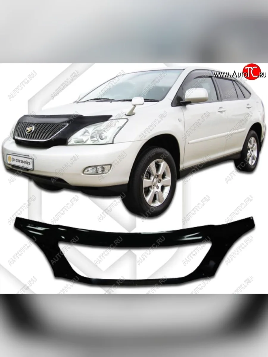 Дефлектор капота (exclusive) CA-Plastiс Lexus RX330 XU30 (2003-2006) (серия Classic черный, Без надписи)  в Самаре Самарской области
