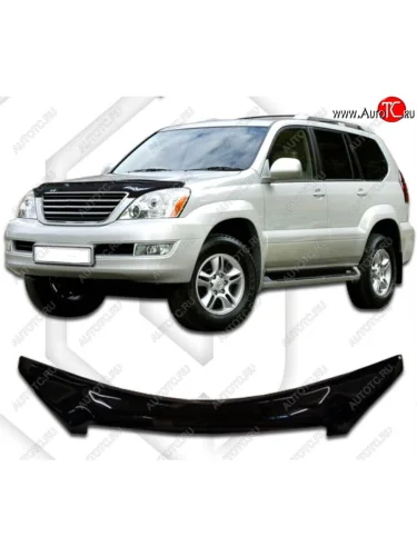 Дефлектор капота CA-Plastiс (Classic черный) Lexus GX470 J120 дорестайлинг (2002-2007)