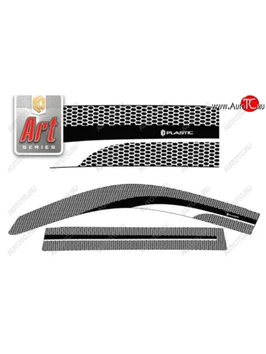 Дефлектора окон CA-Plastic (Серия Art белая) Lexus GX470 J120 дорестайлинг (2002-2007)