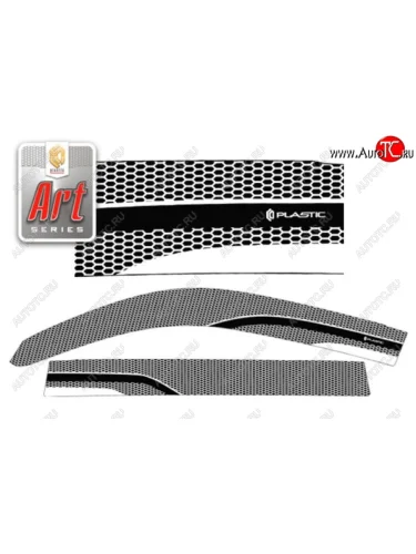 Дефлектора окон CA-Plastic (Серия Art белая) Lexus LX570 J200 2-ой рестайлинг (2015-2022)