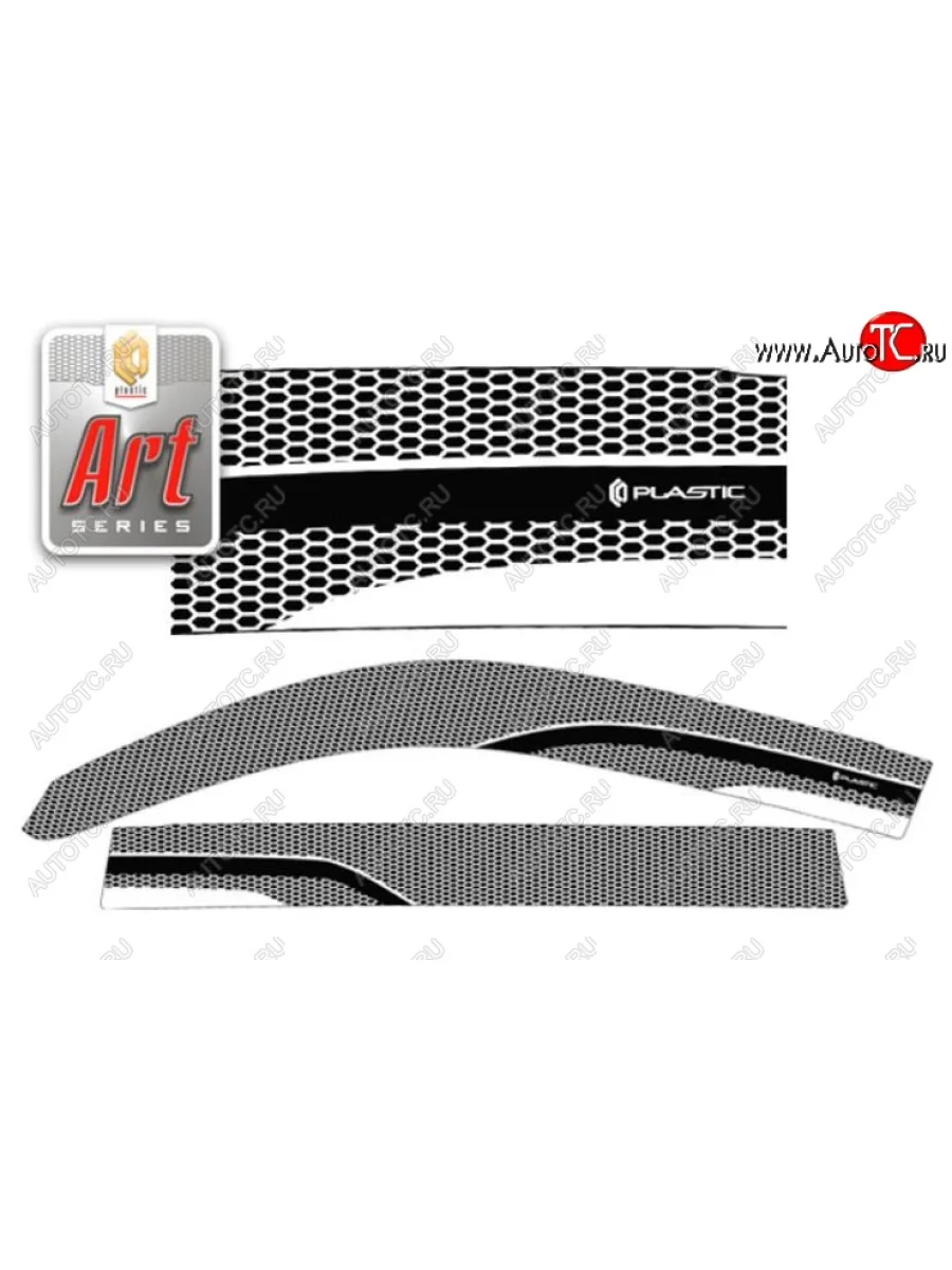 Дефлектора окон CA-Plastic Lexus LX570 J200 2-ой рестайлинг (2015-2022) (Серия Art серебро, Без хром.молдинга, Крепление только на скотч)  в Перми Пермском крае