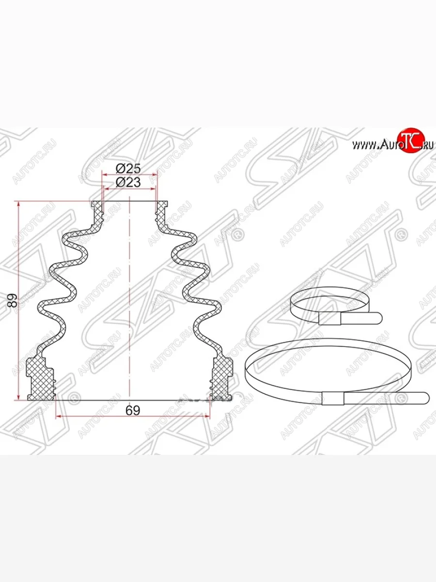 Пыльник ШРУСа (внутренний) SAT Nissan X-trail 1 T30 дорестайлинг (2000-2003)  в Самаре Самарской области