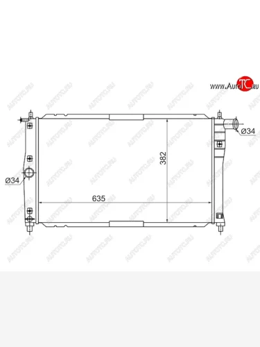 Радиатор двигателя SAT (трубчатый, 1.3/1.5/1.6, МКПП, кондиционер). ЗАЗ Sens хэтчбэк (2007-2017)