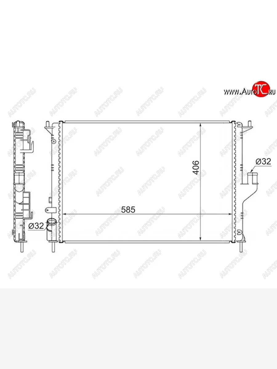 Радиатор двигателя (1.4/1.6/2.0) SAT Renault Logan 1 рестайлинг (2010-2016)  в Перми Пермском крае