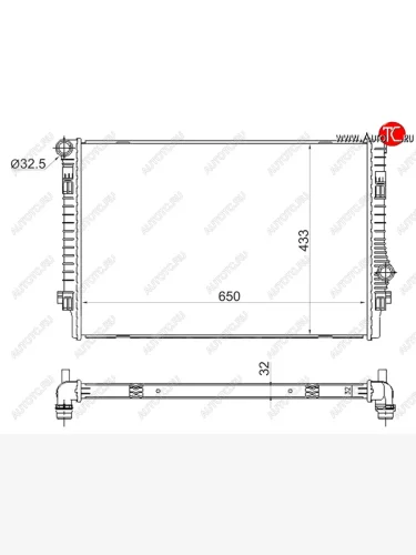 Радиатор двигателя SAT (650*433*32 мм) Skoda Octavia A7 рестайлинг универсал (2016-2020)