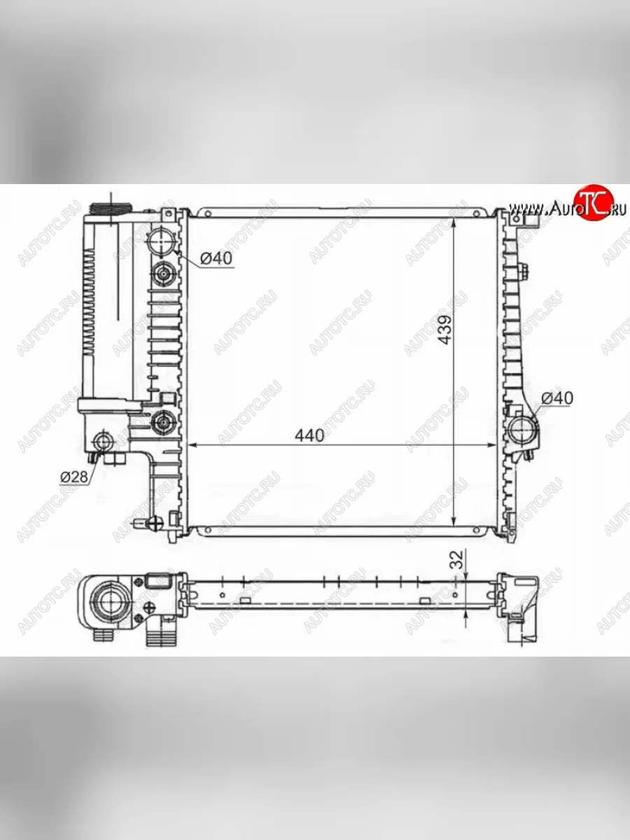 Радиатор двигателя SAT (пластинчатый, 1.6/1.8/2.0/2.5)  BMW 3 серия (1982-2000) E30, E36  в Керчи Республика Крым