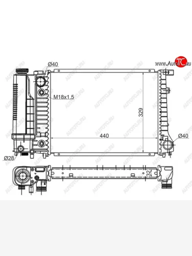 Радиатор двигателя SAT (пластинчатый, 1.6/1.8/2.0/2.3/2.5/2.8) BMW 3 серия E30 седан (1982-1991)