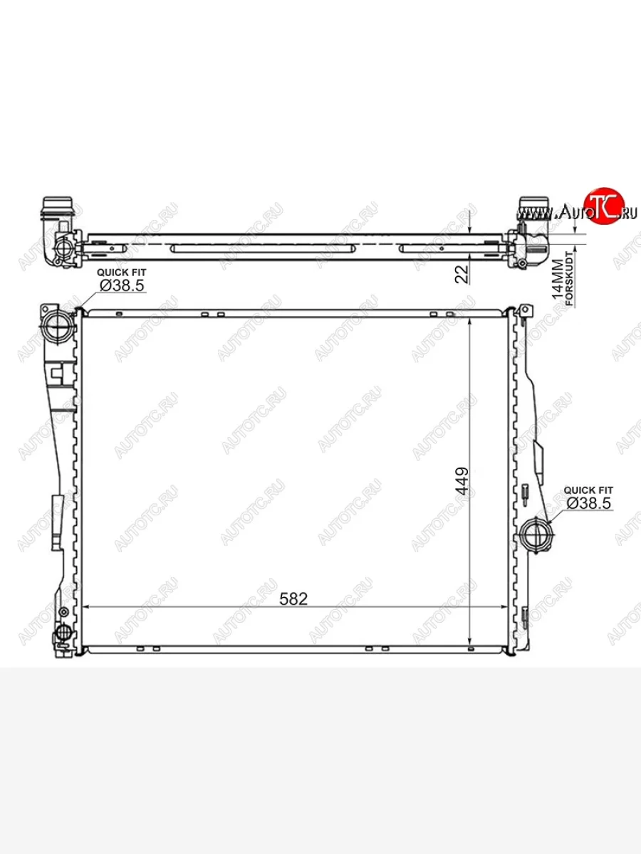Радиатор двигателя SAT (пластинчатый, МКПП) BMW 3 серия E46 седан дорестайлинг (1998-2001)  в Самаре Самарской области