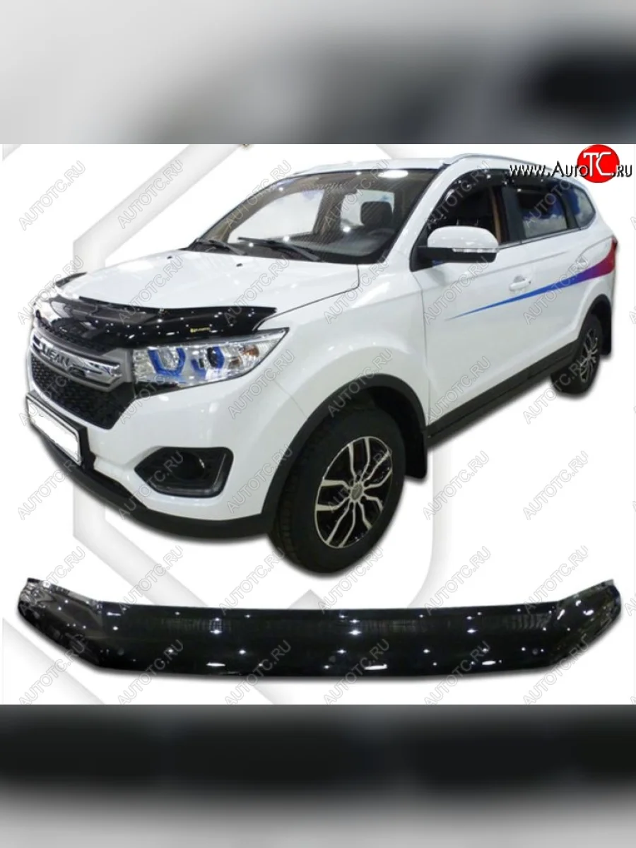 Дефлектор капота CA-Plastiс Lifan Myway (2016-2025) (Classic черный, Без надписи)  в Воронеже Воронежской области
