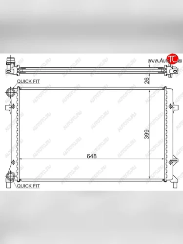 Радиатор двигателя SAT (трубчатый, МКПП/АКПП, 1.4/1.6/2.0/2.5) Seat Altea 5P дорестайлинг (2004-2009)