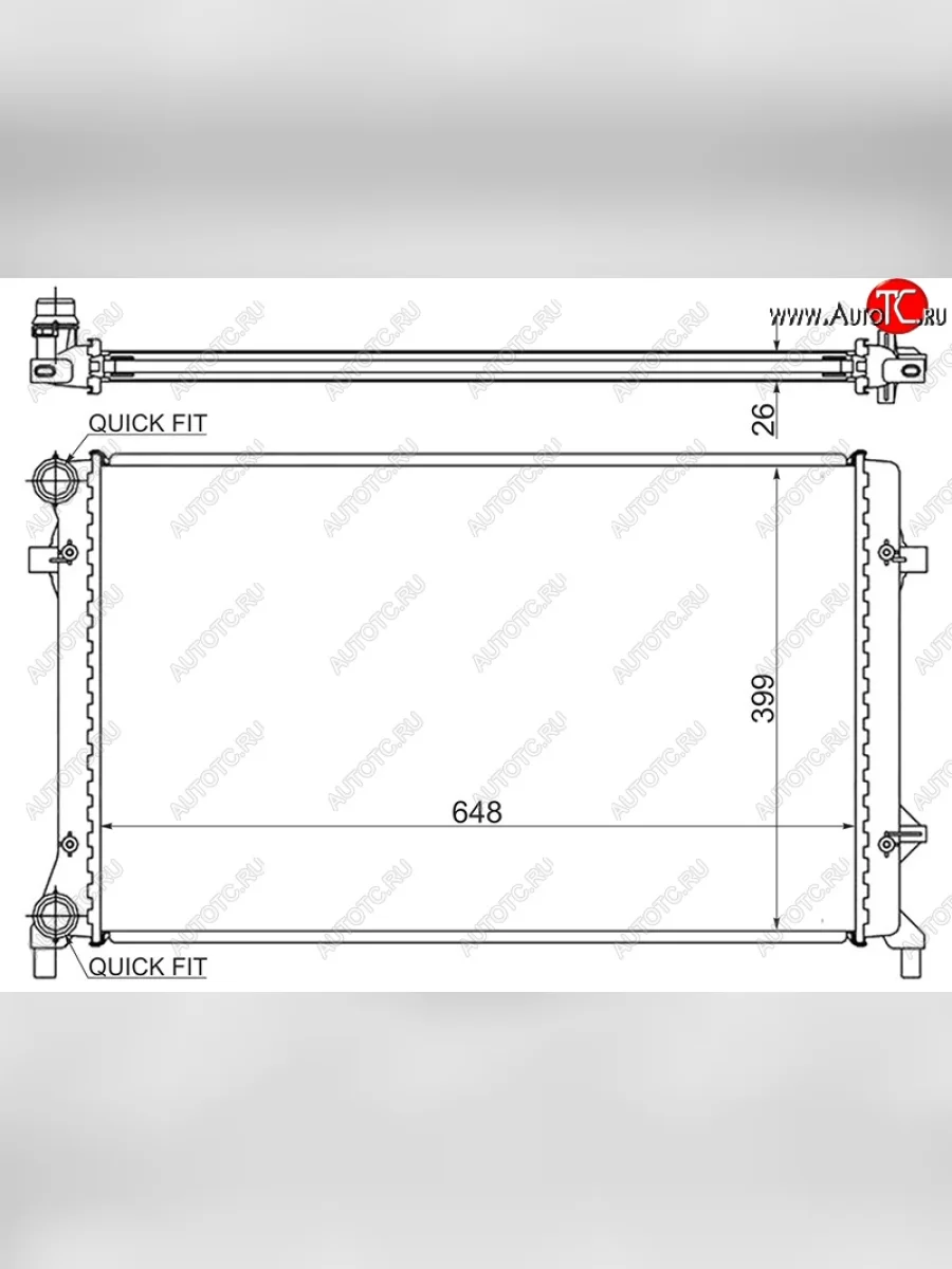 Радиатор двигателя SAT (трубчатый, МКПП/АКПП, 1.4/1.6/2.0/2.5) Seat Altea 5P дорестайлинг (2004-2009)  с доставкой в г. Пермь