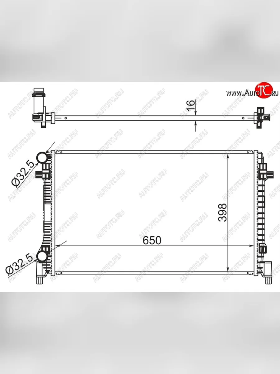 Радиатор двигателя SAT (трубчатый, МКПП / АКПП, 1,8 / 2,0) Seat Leon 5F хэтчбэк 5 дв. (2012-2016)  с доставкой в г. Пермь