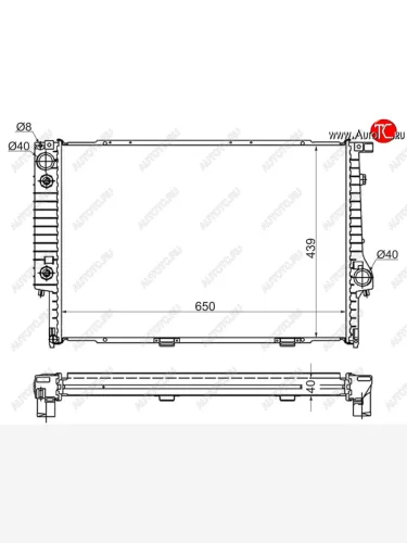 Радиатор двигателя SAT (пластинчатый, АКПП, 2.4TD/3.0/4.0/5.0) BMW 5 серия  E34 - 8 серия  E31