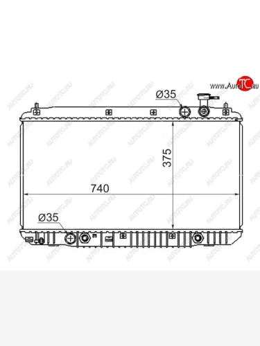 Радиатор двигателя SAT (пластинчатый, МКПП/АКПП, 2.4 4G64) Chery Tiggo T11 дорестайлинг (2005-2013)