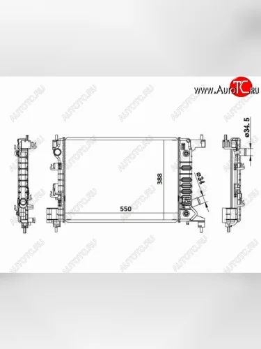 Радиатор двигателя SAT (пластинчатый, МКПП/АКПП) Chevrolet Cobalt седан дорестайлинг (2011-2016)