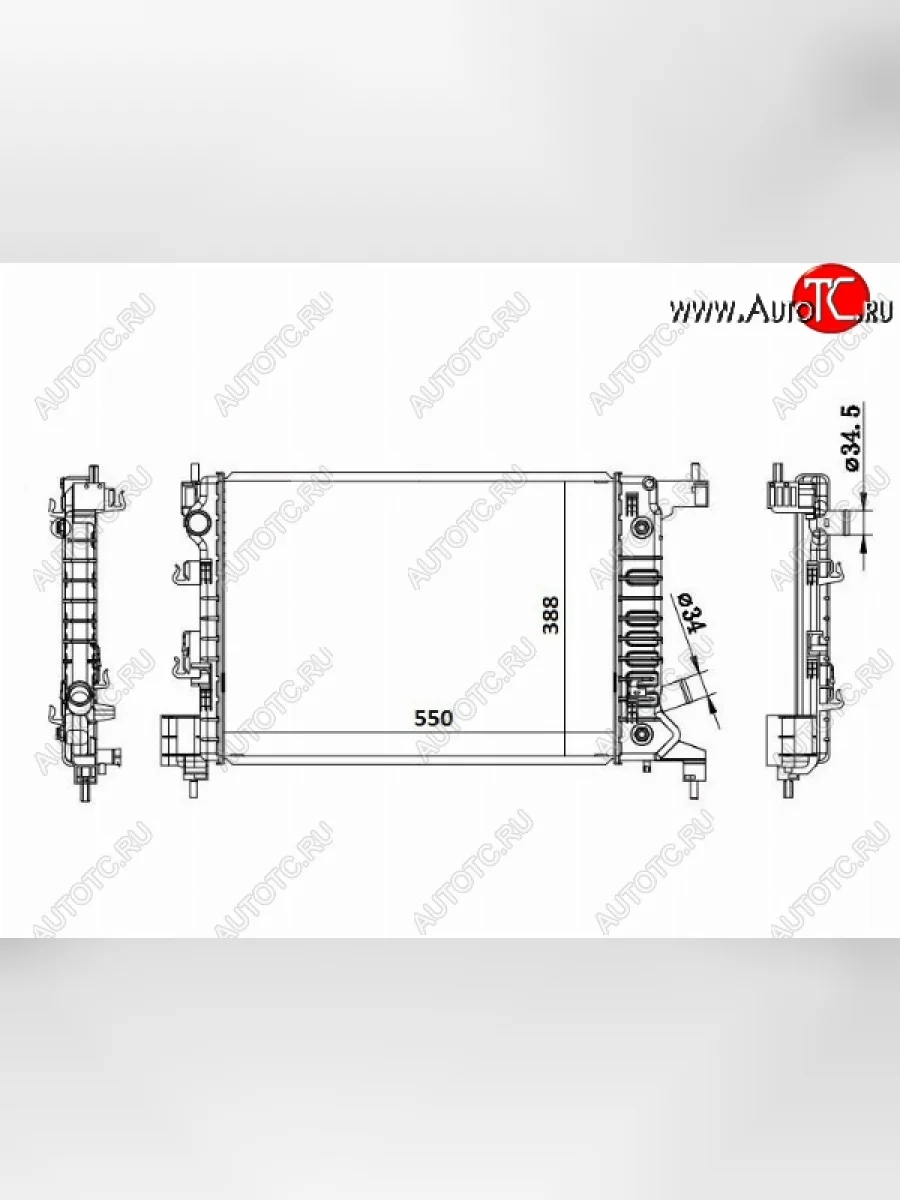 Радиатор двигателя SAT (пластинчатый, МКПП/АКПП) Chevrolet Aveo T300 хэтчбек (2011-2015)  в Керчи Республика Крым