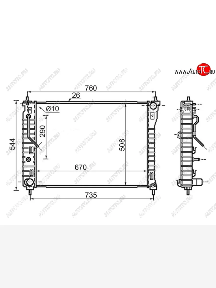 Радиатор двигателя SAT (пластинчатый, МКПП/АКПП, 2.4 / 3.2) Chevrolet Captiva 1-ый рестайлинг (2011-2013)  с доставкой в г. Керчь