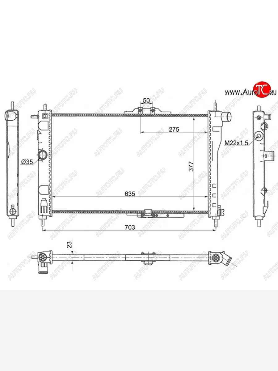 Радиатор двигателя SAT (трубчатый, МКПП, C18LE, G15MF, G16MF, A15MF) Daewoo Nexia рестайлинг (2008-2015)  с доставкой в г. Керчь