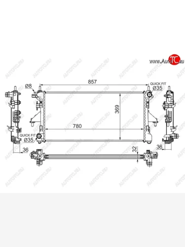 Радиатор двигателя SAT (трубчатый, МКПП, 2.2TD / 3.0) Fiat Ducato 250 (2006-2014)