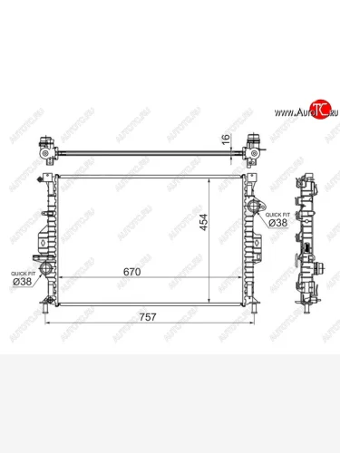 Радиатор двигателя SAT (пластинчатый, МКПП,1,6T) Ford Focus 3 седан рестайлинг (2014-2019) Радиатор двигателя SAT (пластинчатый, МКПП,1,6T) Ford Focus 3 седан рестайлинг (2014-2019)