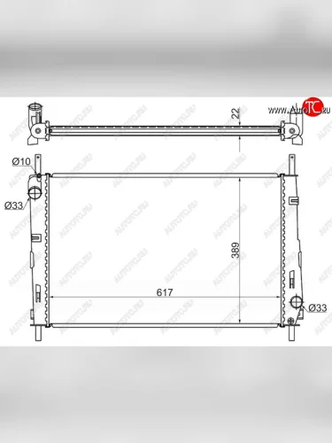 Радиатор двигателя (пластинчатый, МКПП/АКПП) SAT Ford Mondeo Mk3,B4Y дорестайлинг, седан (2000-2003)