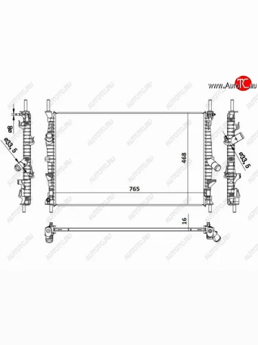 Радиатор двигателя SAT (пластинчатый, МКПП/АКПП, 2.0/2.2) Ford Transit цельнометаллический фургон (2014-2022)