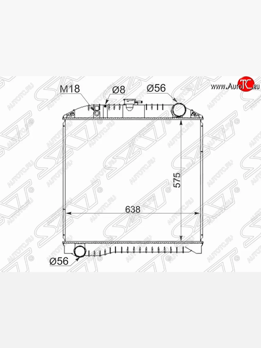 Радиатор двигателя SAT (пластинчатый, МКПП) Hino Ranger 5 (2001-2017)  с доставкой в г. Пермь