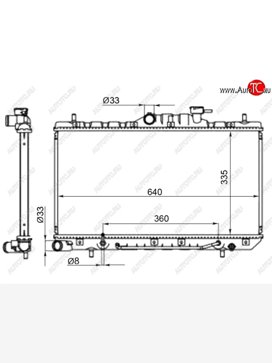 Радиатор двигателя SAT (трубчатый, АКПП, 1.3/1.5/1.6) Hyundai Accent 2 LC седан дорестайлинг (ТагАЗ) (1999-2012)  с доставкой в г. Керчь