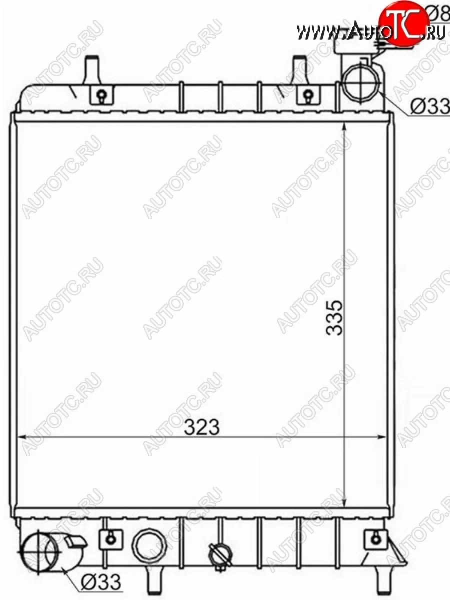 Радиатор двигателя SAT (трубчатый, МКПП,1.3/1.5/1.6) Hyundai Accent 2 LC седан дорестайлинг (ТагАЗ) (1999-2012)  в Керчи Республика Крым