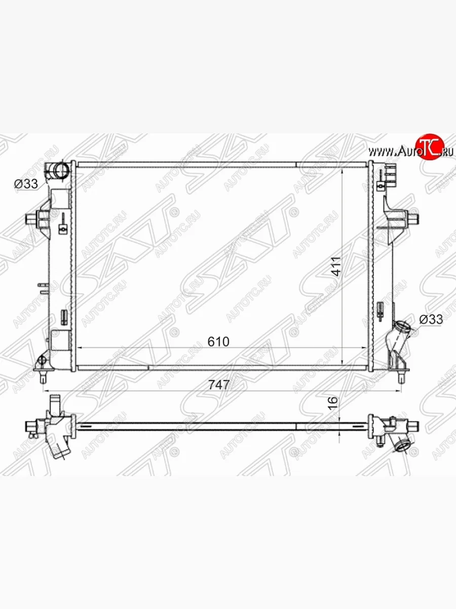 Радиатор двигателя SAT Hyundai Elantra AD дорестайлинг (2016-2019)  в Самаре Самарской области