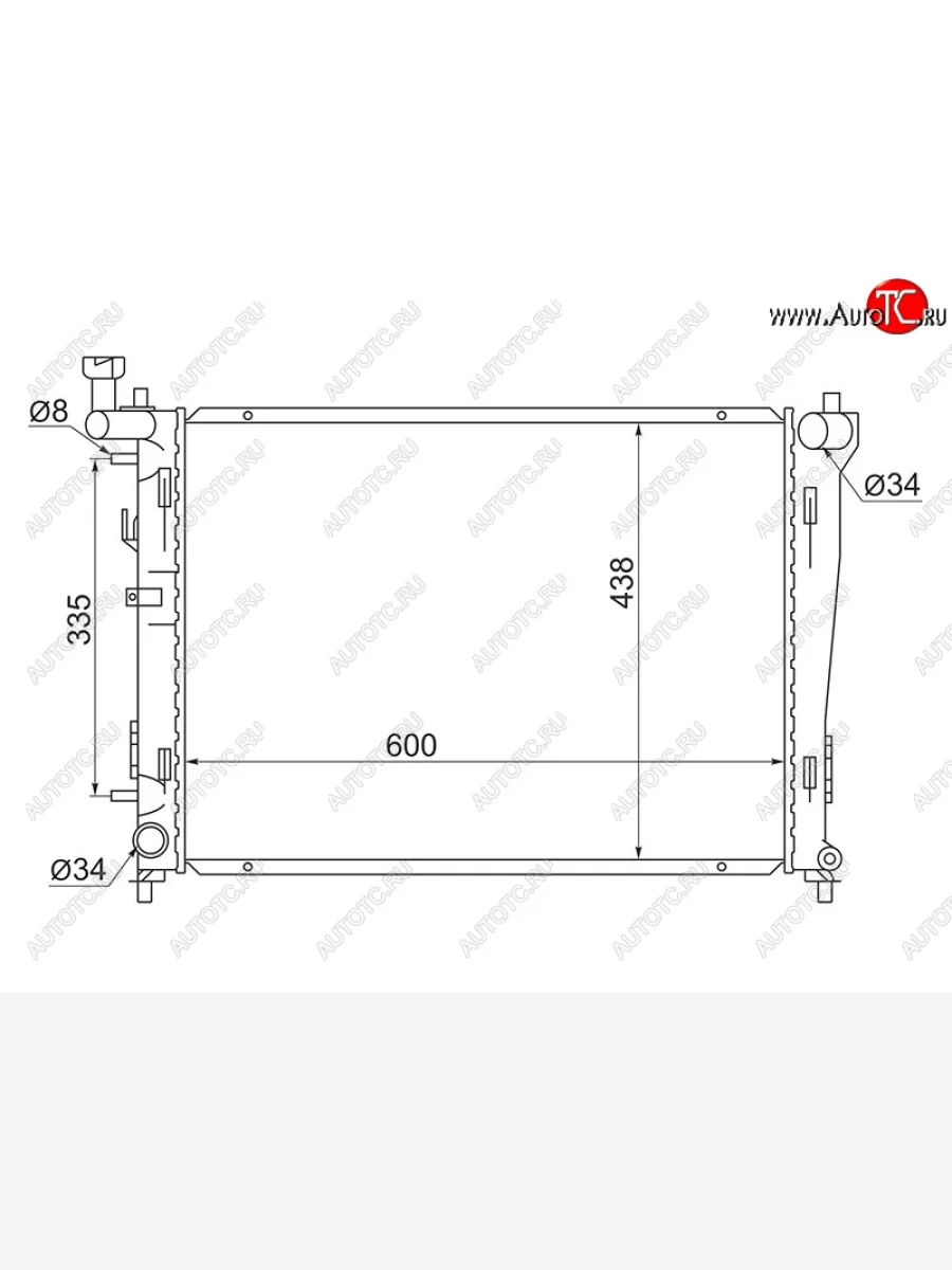 Радиатор двигателя SAT (трубчатый, 1.4/1.6/2.0) KIA Ceed 1 ED дорестайлинг, хэтчбэк 5 дв. (2006-2010)  в Самаре Самарской области