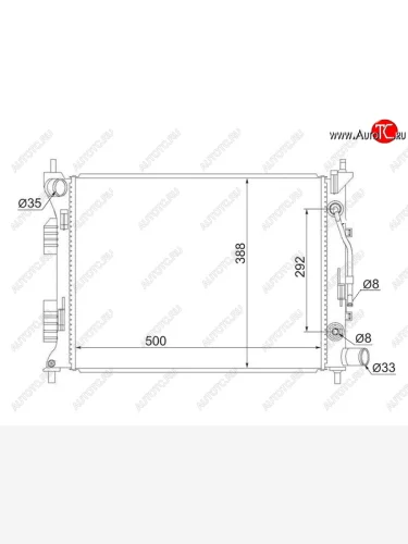 Радиатор двигателя (трубчатый, МКПП/АКПП) SAT Hyundai Solaris RBr седан дорестайлинг (2010-2014)
