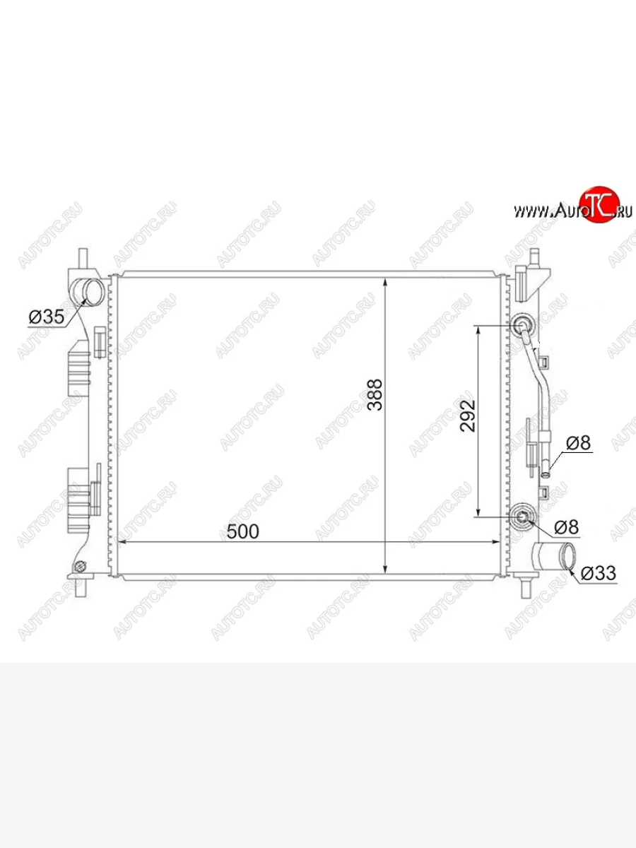 Радиатор двигателя (трубчатый, МКПП/АКПП) SAT Hyundai Solaris RBr седан дорестайлинг (2010-2014)  с доставкой в г. Керчь