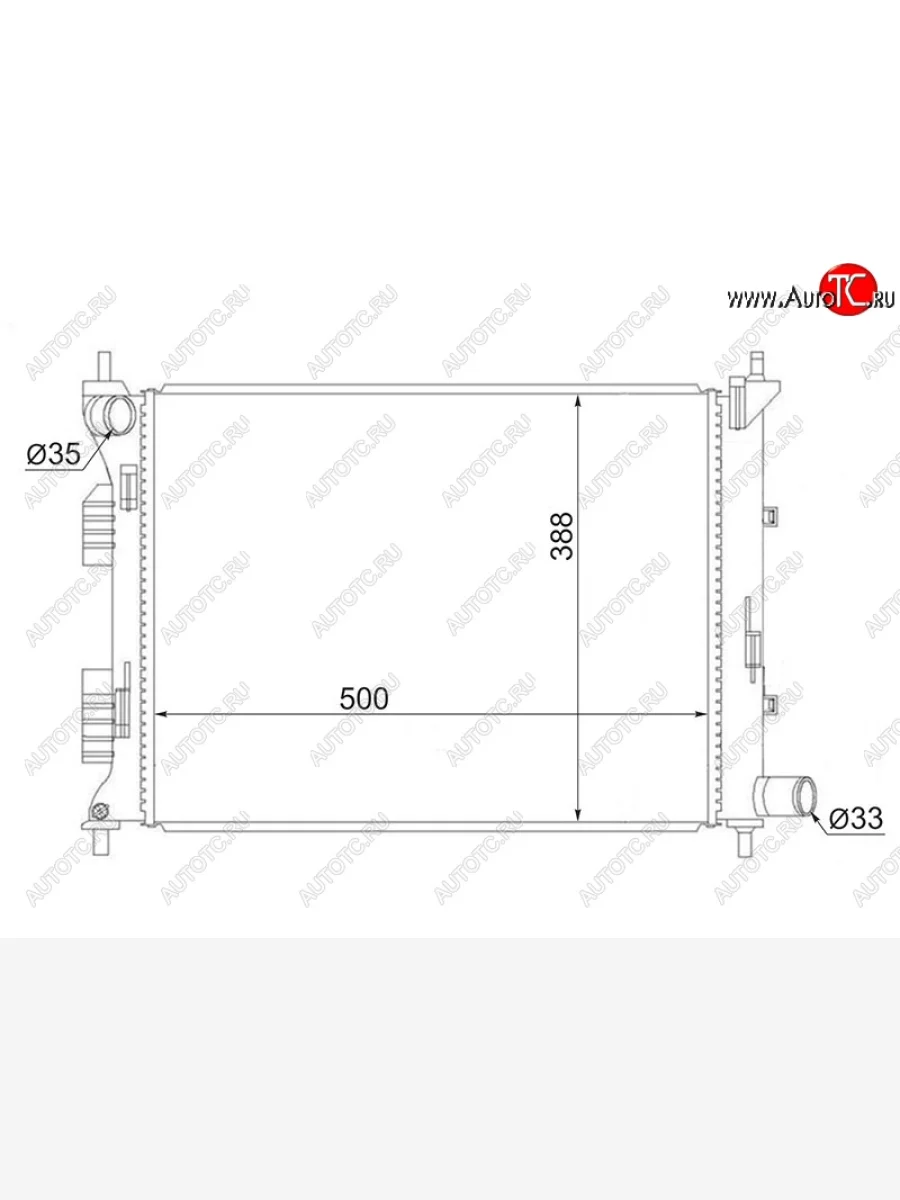 Радиатор двигателя (трубчатый, МКПП) SAT Hyundai Solaris RBr седан дорестайлинг (2010-2014)  с доставкой в г. Керчь