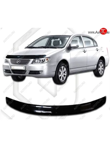 Дефлектор капота CA-Plastiс (Classic черный) Lifan Solano  дорестайлинг (2010-2015)