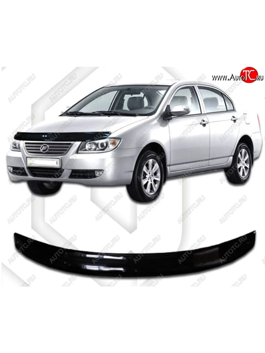 Дефлектор капота CA-Plastiс Lifan Solano  дорестайлинг (2010-2015) (Classic черный, Без надписи)  в Воронеже Воронежской области