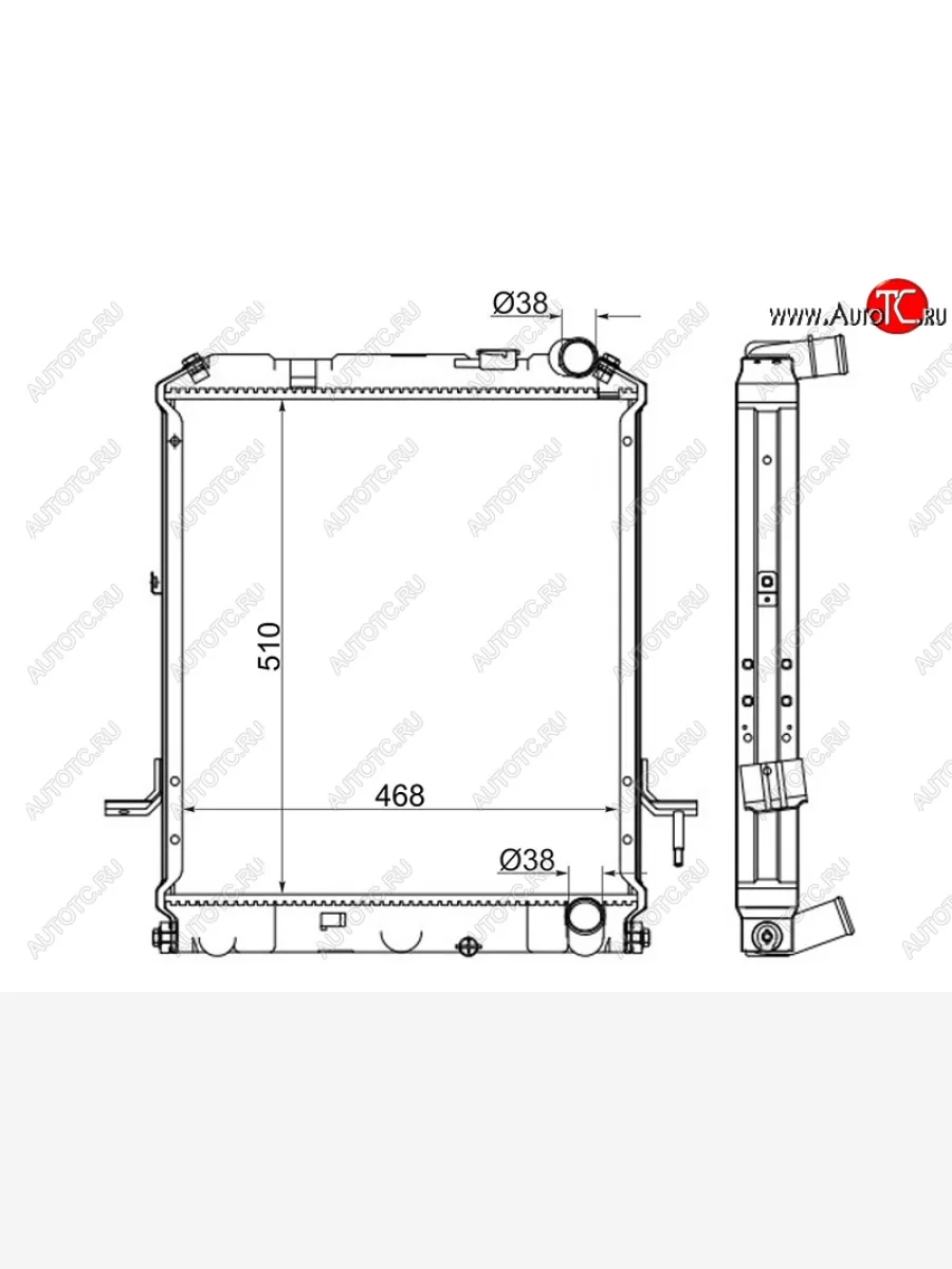 Радиатор двигателя (пластинчатый, МКПП,	4HL1) SAT Isuzu Elf (NPR75)  дорестайлинг (2006-2014)  с доставкой в г. Керчь