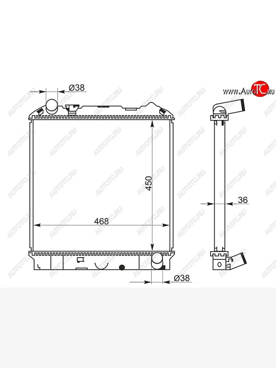 Радиатор двигателя (пластинчатый, МКПП, 4HF1, 4HG1, 4HL1) SAT Isuzu Elf (NPR75)  дорестайлинг (1993-2004)  в Перми Пермском крае