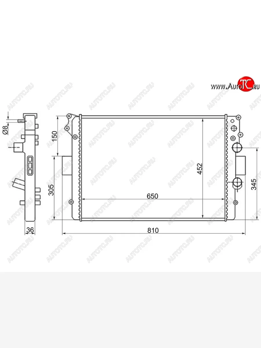 Радиатор двигателя SAT (пластинчатый, МКПП, 452х32х650 мм) Iveco Daily (2006-2011)  в Керчи Республика Крым