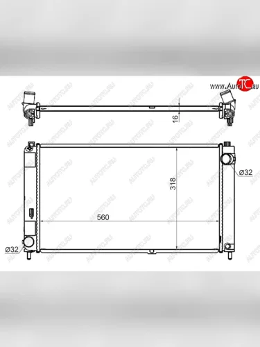 Радиатор двигателя (пластинчатый, МКПП) SAT Лада ВАЗ Калина 2192 хэтчбек (2013-2018)